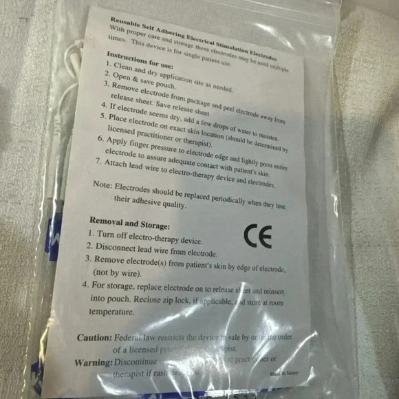 EMSI Electrical Stimulation Electrodes Tens Unit 1.5" x 1.5" (one sealed pkg) - Picture 2 of 2